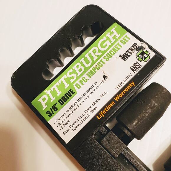 Pittsburgh 8pc Piece 3/8" Drive Metric Impact Swivel Socket Set - Picture 2 of 12